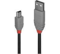 Lindy Câble USB 2.0 USB-A mâle vers USB-Mini-B mâle 5,00 m noir 36725