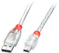 Lindy 41785 câble USB USB 2.0 5 m USB A Mini-USB B Transparent