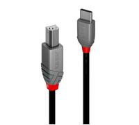 Lindy Câble USB Anthra Line 36940 – USB-C mâle vers USB-B mâle USB 2.0 50 cm noir