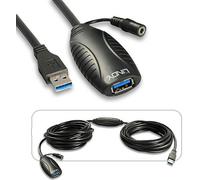 LINDY Câble USB USB 3.2 Gen1 USB-A mâle, USB-A femelle 10.00 m noir 43156