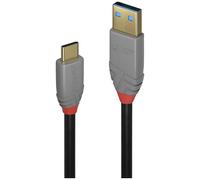 LINDY Câble USB USB 3.2 Gen2 (USB 3.1 Gen2) USB-C® mâle, USB-A mâle 0.50 m noir, gris 36910