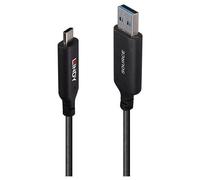 Lindy Câble USB Hybride 3.2 Gen 1 AOC Type A vers C 5 Gbit/s 10 m Noir
