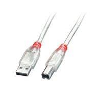 Lindy Câble USB 2.0 de Type A/B Transparent 0,5 m
