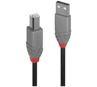 LINDY - Câble USB vers USB 2.0 A/B, Anthra Line 5 Mètre, Câble avec Transfert de Données de 480Mbps| Compatible avec TV, Monitor, Tablet, Laptop, Camera | 10 Ans de Garantie