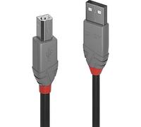 LINDY - Câble USB vers USB 2.0 A/B, Anthra Line 7.5 Mètre, Câble avec Transfert de Données de 480Mbps| Compatible avec TV, Monitor, Tablet, Laptop, Camera | 10 Ans de Garantie