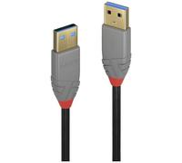 LINDY - Câble USB vers USB 3.2 A/A, Anthra Line 2 Mètre, Câble avec Transfert de Données de 5Gbps| Compatible avec TV, Monitor, Tablet, Laptop, Camera | 10 Ans de Garantie
