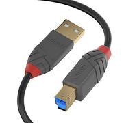LINDY - Câble USB vers USB 3.2 A/B, Anthra Line 3 Mètre, Câble avec Transfert de Données de 5Gbps| Compatible avec TV, Monitor, Tablet, Laptop, Camera, Hard Disk | 10 Ans de Garantie
