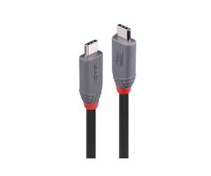 Lindy Câble USB4 Gen 3x2 0.8m USB-C Mâle vers USB-C Mâle, 40 Gbit/s, Délivrance de Puissance USB 240W, Contacts Or, Cuivre, Noir