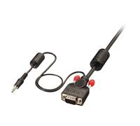 Lindy 37299 câble vidéo et adaptateur 2 m VGA (D-Sub) + 3,5 mm Noir, Rouge