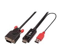 - Câble vidéo - HD-15 (VGA) mâle pour USB, HDMI mâle - 3 m - noir
