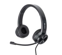 Lindy Casque de Bureau USB-C 20439 - Binaural, Supra-Aural, Micro Omnidirectionnel, 20-20000Hz, 32 Ohm, Câble 1.95m, Adaptateur USB Type-A Inclus