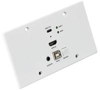 LINDY Cat.6 HDMI 4K60 & Type C HDBaseT EU Wall Plate KVM Extender HDMI™, USB-C®, USB 2.0 Extender HD
