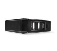 - Adaptateur secteur - 72 Watt - 3 A - PD 3.0 - 4 connecteurs de sortie (3 x USB Type A, 24 pin USB-C) - noir