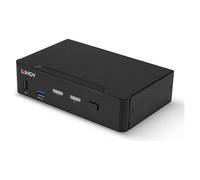 Lindy Commutateur KVM DisplayPort 39312 – 2 ports, DP1.4 8K (7680 x 4320), USB 3.0 & audio