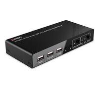 Lindy - commutateur écran-clavier-souris/audio/USB - HDMI 4K60, USB 2.0 - 2 ports