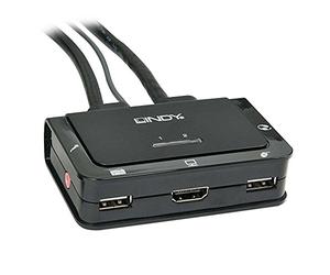 Lindy Commutateur KVM HDMI Compact USB 2.0 Audio, 2 Ports
