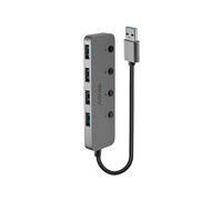 LINDY 43309 Hub USB 4 ports USB-A USB 3.0 5 GBit/s commutable individuellement gris 4 Port USB 3.0 Hub mit Ein-/Ausschaltern