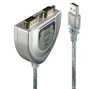 Lindy Convertisseur USB vers 2 RS232 – Câble 0,6 m, Chipset FTDI, Windows/Mac/Linux