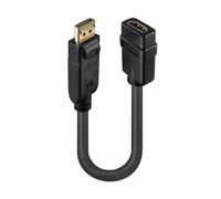 LINDY 41005 Câble adaptateur [1x DisplayPort mâle - 1x HDMI femelle] noir 15.00 cm
