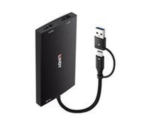Lindy - Convertisseur USB Type A et C vers Double HDMI 4K60
