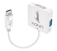 Lindy - Convertisseur vidéo - DisplayPort - DVI, HDMI, VGA - blanc