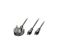 LINDY Cordon D’Extension Électrique 2,50 m UK IEC 60320 C5 230 V 5 A Noir