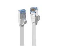 Lindy Cordon RJ-45 47541 Cat.6a U/FTP 1 m plat moulé sans crochet blanc