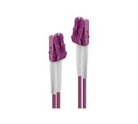 Lindy - Cordon de raccordement - LC multi-mode (M) pour LC multi-mode (M) - 10 m - 10 m - fibre optique - duplex - 50 / 125 microns - OM4 - sans halogène - violet