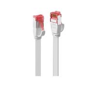 - Cordon de raccordement - RJ-45 (M) pour RJ-45 (M) - 5 m - U / FTP (Paire torsadée blindée) - CAT 6 - sans crochet, plat - blanc