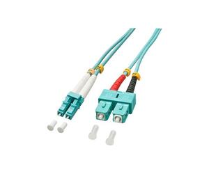 Lindy - Cordon de raccordement - SC multi-mode (M) pour LC multi-mode (M) - 2 m - 2 m - fibre optique - duplex - 50 / 125 microns - OM3 - sans halogène
