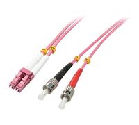 Lindy - Cordon de raccordement - ST multi-mode (M) pour LC multi-mode (M) - 1 m - 1 m - fibre optique - duplex - 50 / 125 microns - OM4 - sans halogène - violet