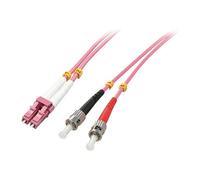 Lindy - Cordon de raccordement - ST multi-mode (M) pour LC multi-mode (M) - 5 m - 5 m - fibre optique - duplex - 50 / 125 microns - OM4 - sans halogène - violet