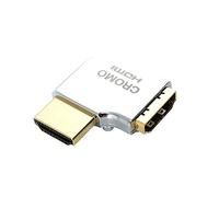 Lindy Adaptateur HDMI CROMO Left – Coudé 90° à gauche – HDMI mâle→femelle – Blindé