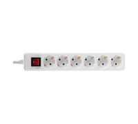 Lindy Multiprise 73103 – 6 prises avec interrupteur marche/arrêt – Blanc