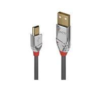 Lindy Câble USB CROMO USB 2.0 USB-A mâle, USB-Mini-B mâle 2 m gris