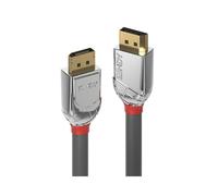 Lindy Cromo Line 36302 Câble DisplayPort 2m Gris, DP 1.4, 8K 7680x4320@60Hz, Cuivre étamé 28AWG, Connecteurs Or, Triple Blindage, PVC