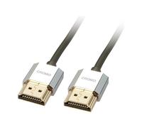 Câble de raccordement LINDY HDMI Fiche mâle HDMI-A, Fiche mâle HDMI-A 1.00 m gris 41671 4K UHD, conducteur OFC, rond, blindage