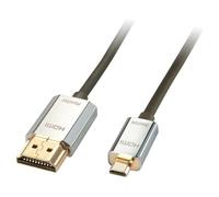 Lindy CROMO Slim High Speed HDMI to micro HDMI Cable with Ethernet - Câble HDMI avec Ethernet - 19 pin micro HDMI Type D mâle pour HDMI mâle - 3 m - blindé - support 4K