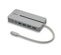 Lindy DST-Mx Duo, Mini Docking Station USB-C pour Laptop/MacBook avec prise en charge 4K sur deux écrans et charge 100W