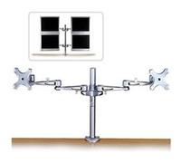 Lindy Dual Adjustable LCD Arms - Composant de montage (2 bras articulés) - pour 2 écrans LCD - argent - Taille d'écran : 14" - 20" - fixation sur poteau G