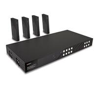 LINDY - émetteur + 4 récepteurs - Rallonge vidéo/audio/infrarouge/série - HDBaseT