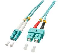 LINDY 46391 fibre optique FO Câble de raccordement [1x LC mâle - 1x SC mâle] 50/125 µ Multimode OM3 2.00 m