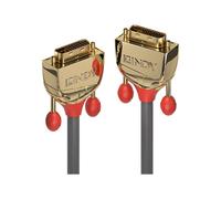 Lindy Gold - Câble DVI - liaison double - DVI-D (M) pour DVI-D (M) - 10 m - rond - gris