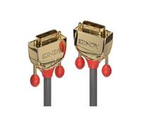 Câble de raccordement LINDY DVI Fiche mâle DVI-D 18+1 pôles, Fiche mâle DVI-D 18+1 pôles 10.00 m gris 36215 Câble DVI