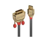 Lindy Câble adaptateur Gold Line HDMI-A vers DVI-D 18+1 pôles 10 m triple blindage gris
