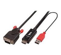 Lindy 41456 câble vidéo et adaptateur 2 m HDMI VGA (D-Sub) Noir