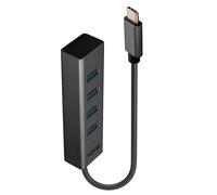 Lindy Hub USB 43325 – 4 ports USB-A Type-C USB 3.2 Gen1 5 Gbit/s Gris