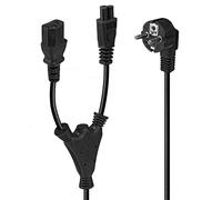 LINDY IEC-Y-Netzkabel an IEC C13 & C5 Schukostecker/C13 2m