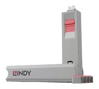 Lindy Verrouillage de port USB-C® 40425 – jeu de 4 rose avec 1 clé