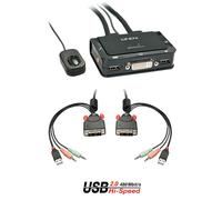 LINDY KVM Switch 2 Port DVI-D Single Link USB 2.0 Audio